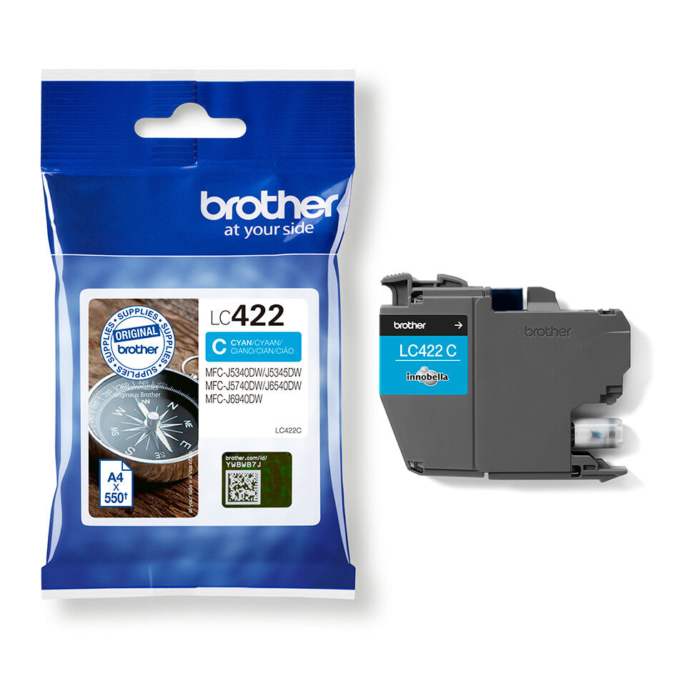 Brother LC422C bläckpatroner 1 styck Original Cyan
