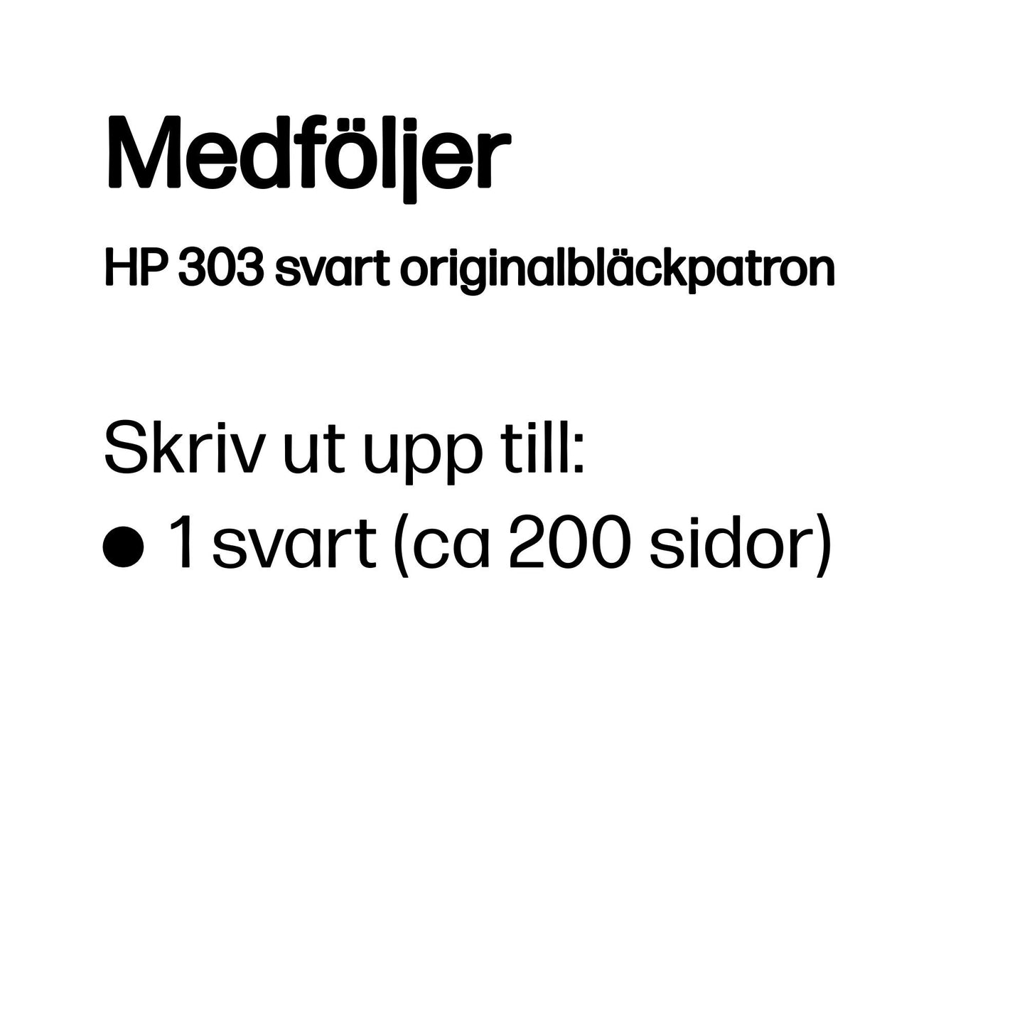 HP 303 svart originalbläckpatron