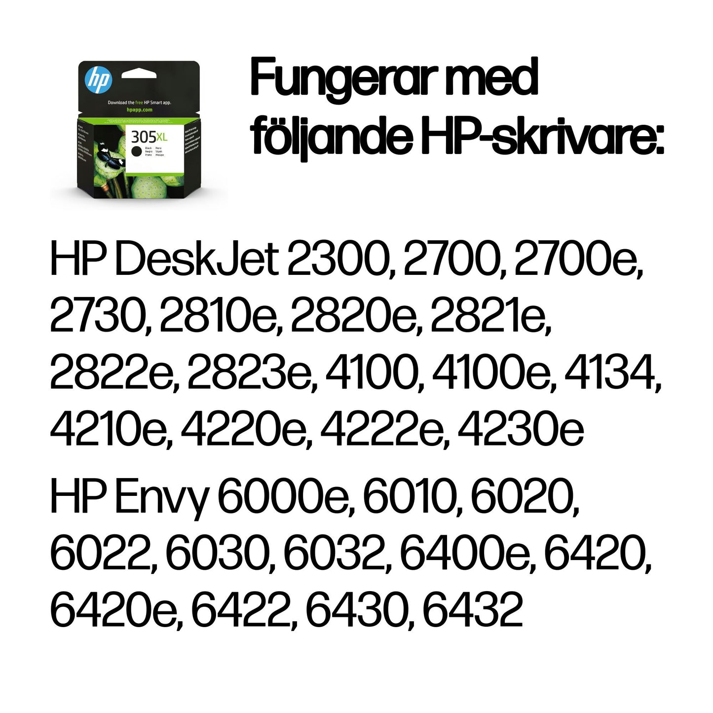 HP 305XL svart originalbläckpatron med hög kapacitet