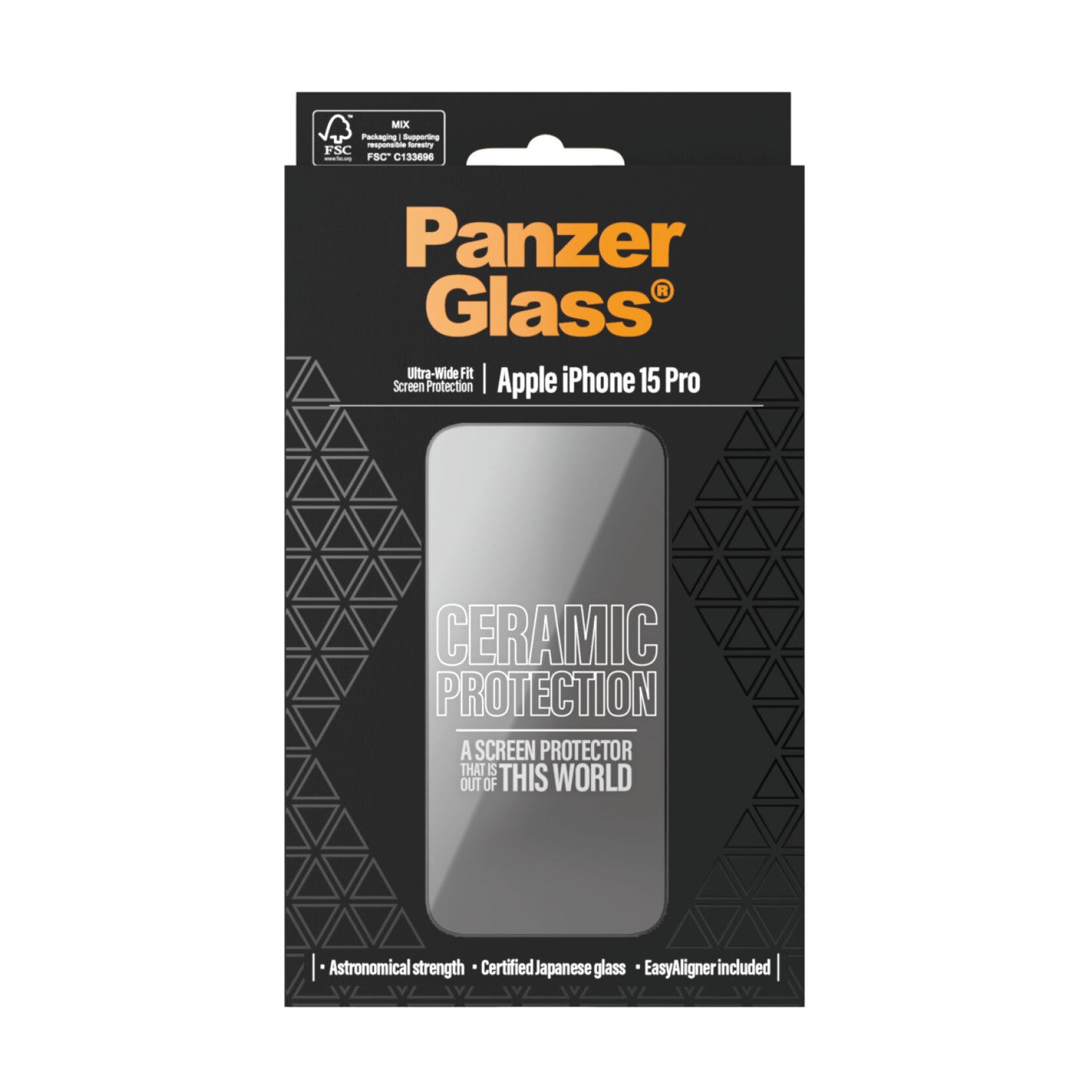 PanzerGlass PG Scrn Ceramic iPhone 15 Pro UWF WA Genomskinligt skärmskydd Apple 1 styck