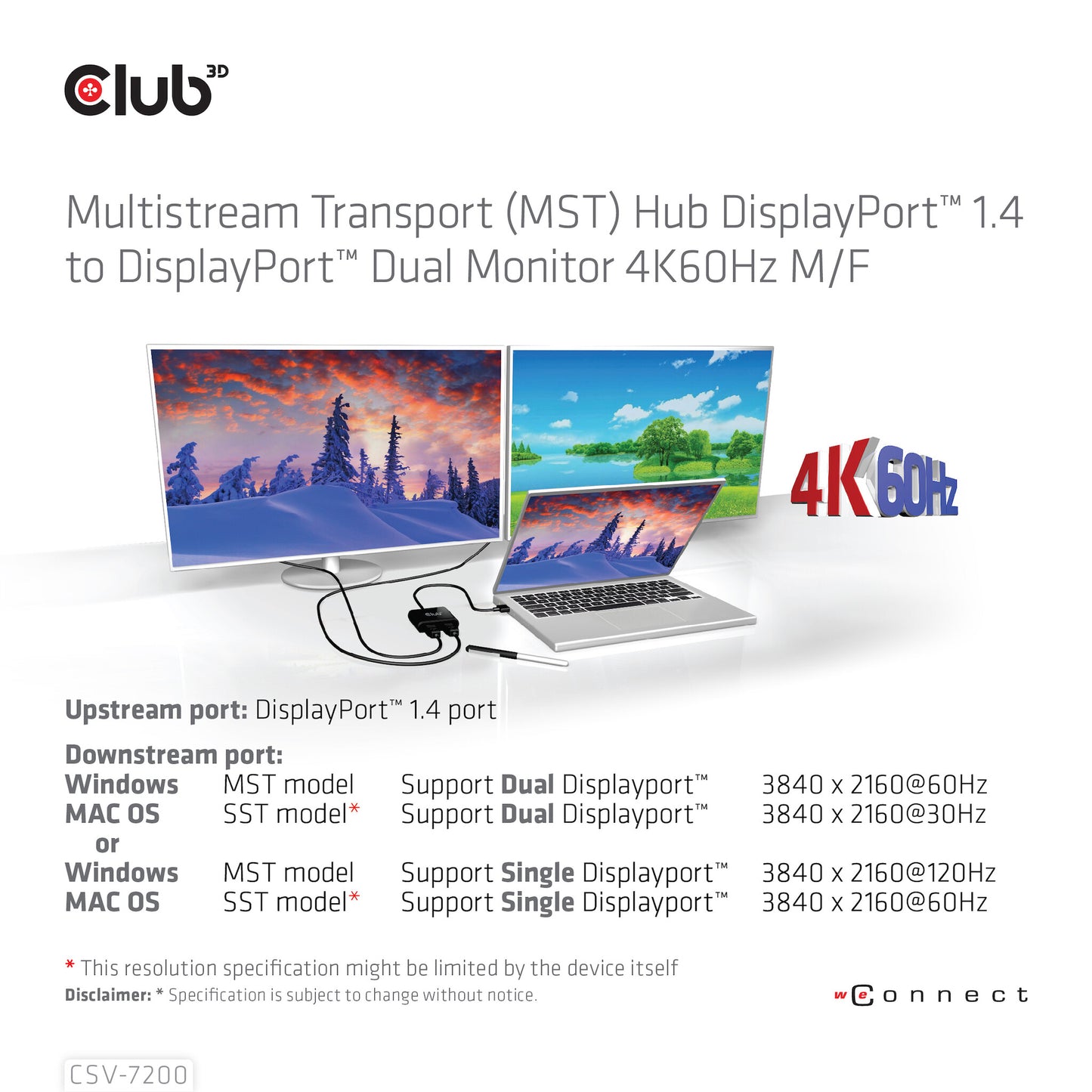 CLUB3D CSV-7220 videokabeladapter 1 m DisplayPort HDMI + DisplayPort Grå