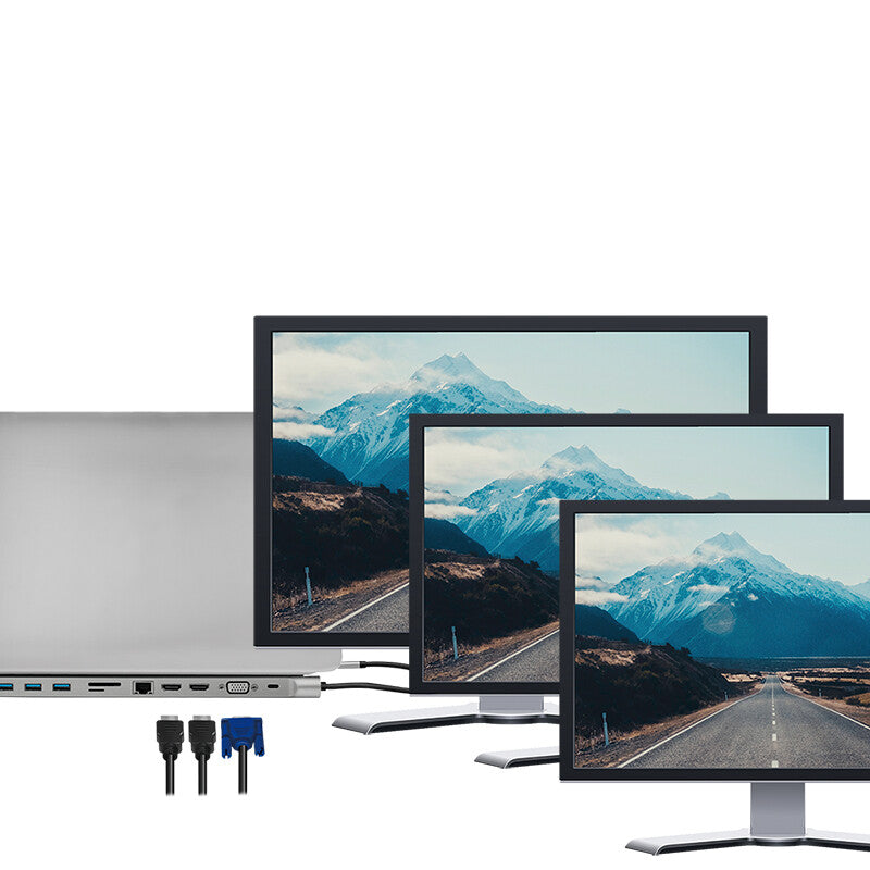 LogiLink UA0373 dockningsstationer för bärbara datorer Kabel USB 3.2 Gen 1 (3.1 Gen 1) Type-C Gjuten aluminium