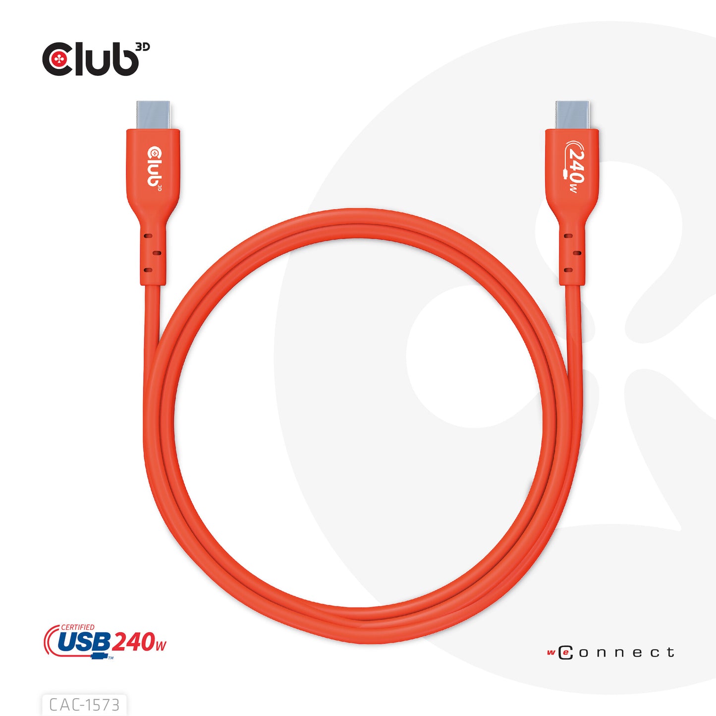 CLUB3D CAC-1573 USB-kablar 2 m USB4 Gen 2x2 USB C Röd