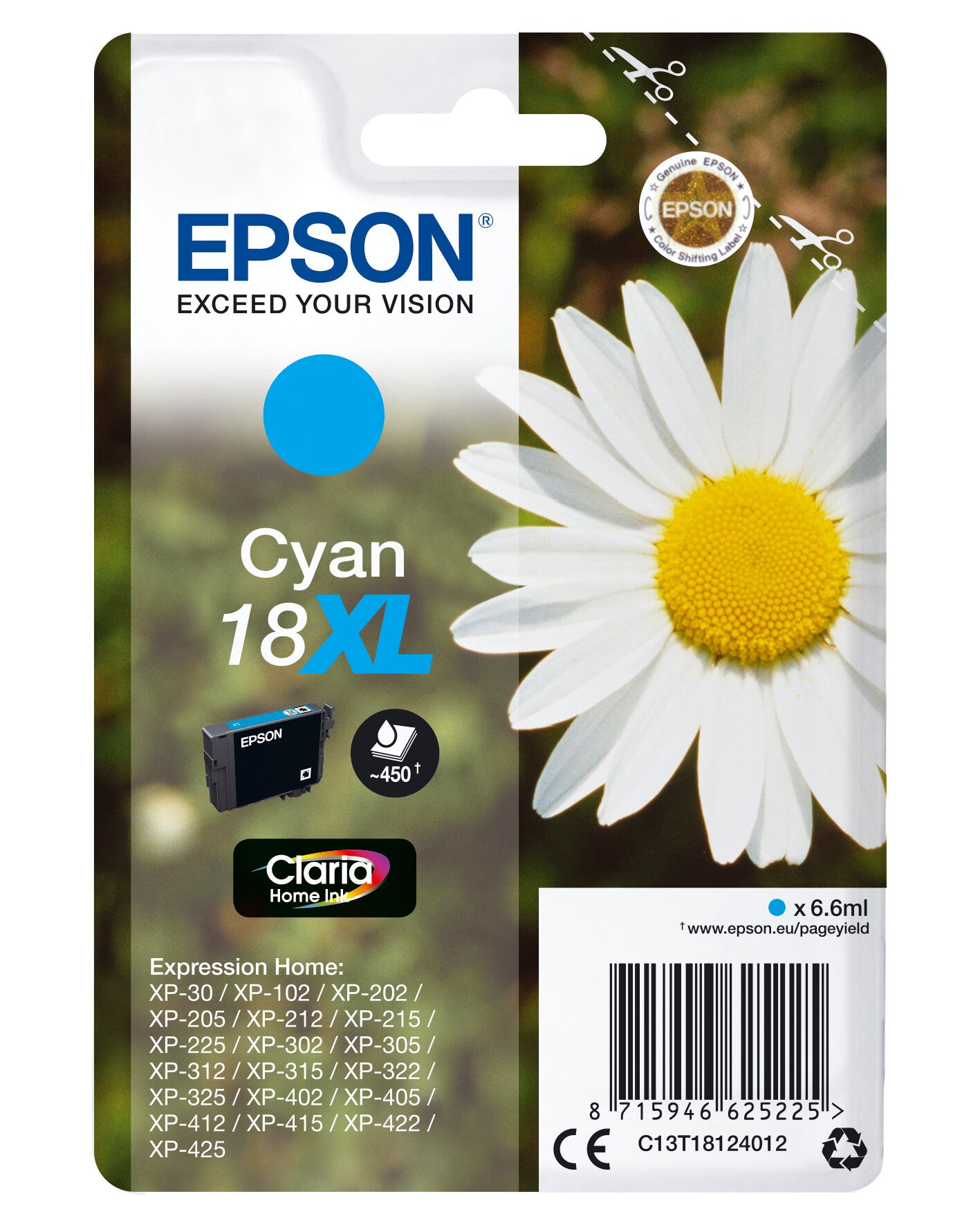 Epson Daisy Enpack cyan 18XL Claria Home-bläck