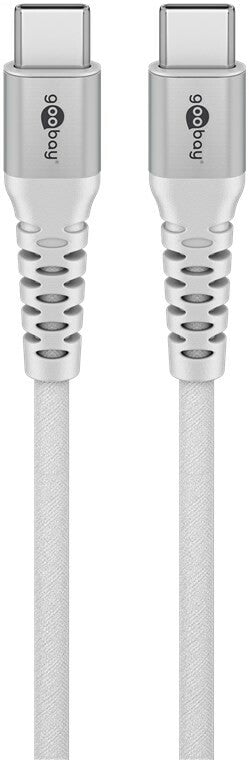 Goobay KAB USB-C (ST-ST) 2m Verbindungskabel Textilmantel White USB-kablar USB 2.0 USB C