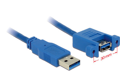 DeLOCK USB 3.0 A, 1m USB-kablar USB 3.2 Gen 1 (3.1 Gen 1) USB A Blå