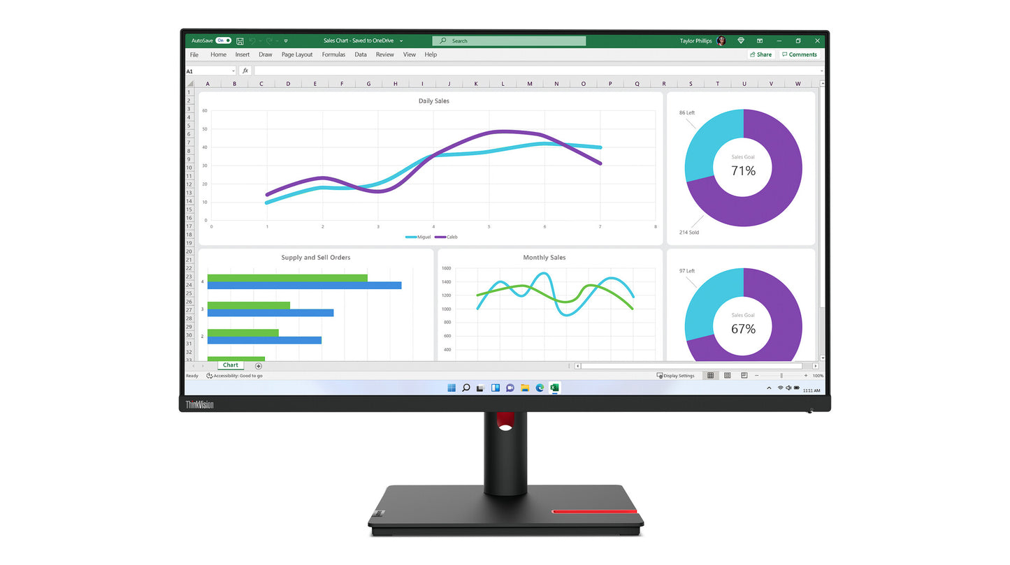Lenovo ThinkVision T32h-30 LED display 80 cm (31.5") 2560 x 1440 pixlar Quad HD Svart