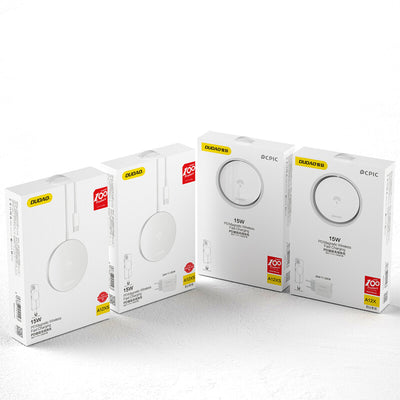 DUDAO Kit 15W Magnetic Wireless Charger Qi and 20W AC MagSafe Compatible White Smartphone Svart USB Trådlös laddning Snabb laddning inomhus