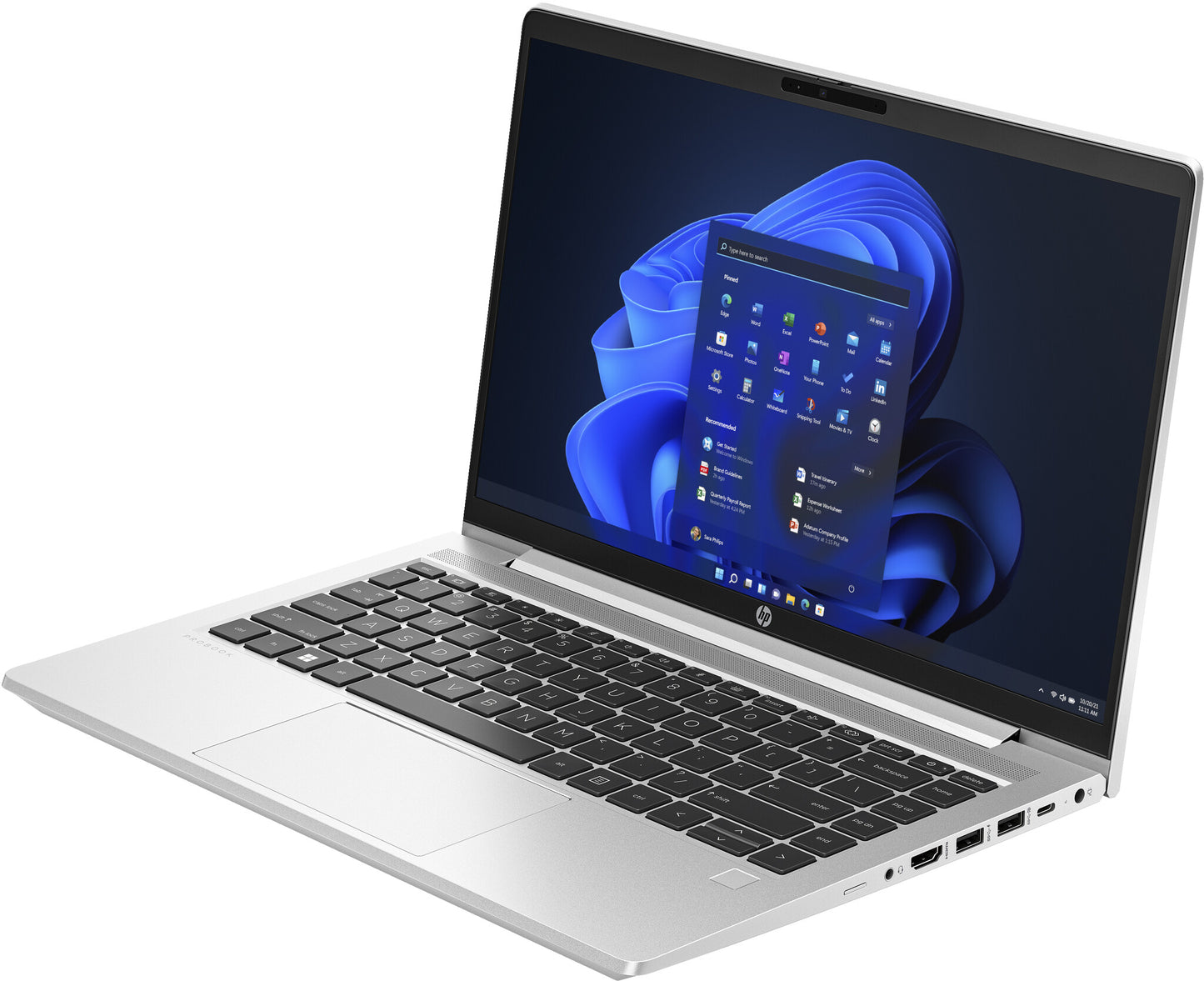 HP ProBook 445 G10 AMD Ryzen™ 5 7530U Bärbar dator 35,6 cm (14") Full HD 16 GB DDR4-SDRAM 512 GB SSD Wi-Fi 6E (802.11ax) Windows 11 Pro Silver