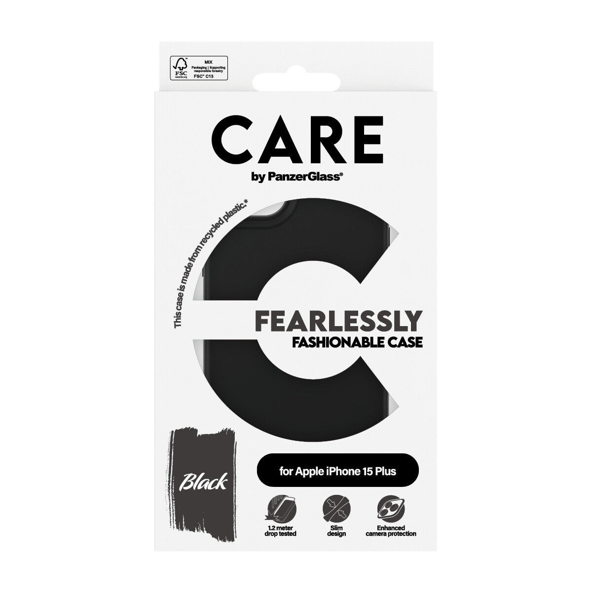 PanzerGlass CARE by PG BLK iPhone 15 Plus mobiltelefonfodral Omslag Transparent