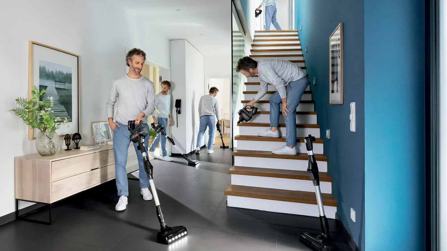 Bosch BBS712A upprättstående dammsugare och elektrisk sopborste 2-in-1 stick vacuum Batteri Torr Hygienfilter Utan påse 0,3 l grafit