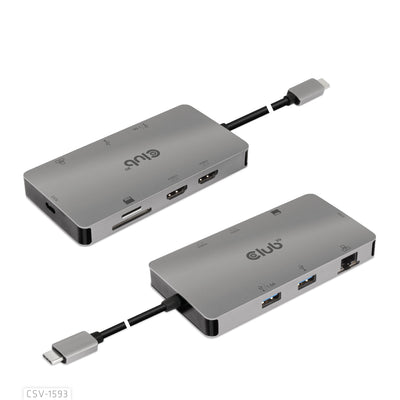 CLUB3D CSV-1593 gränssnittshubbar USB 3.2 Gen 1 (3.1 Gen 1) Type-C 16200 Mbit/s Metallisk