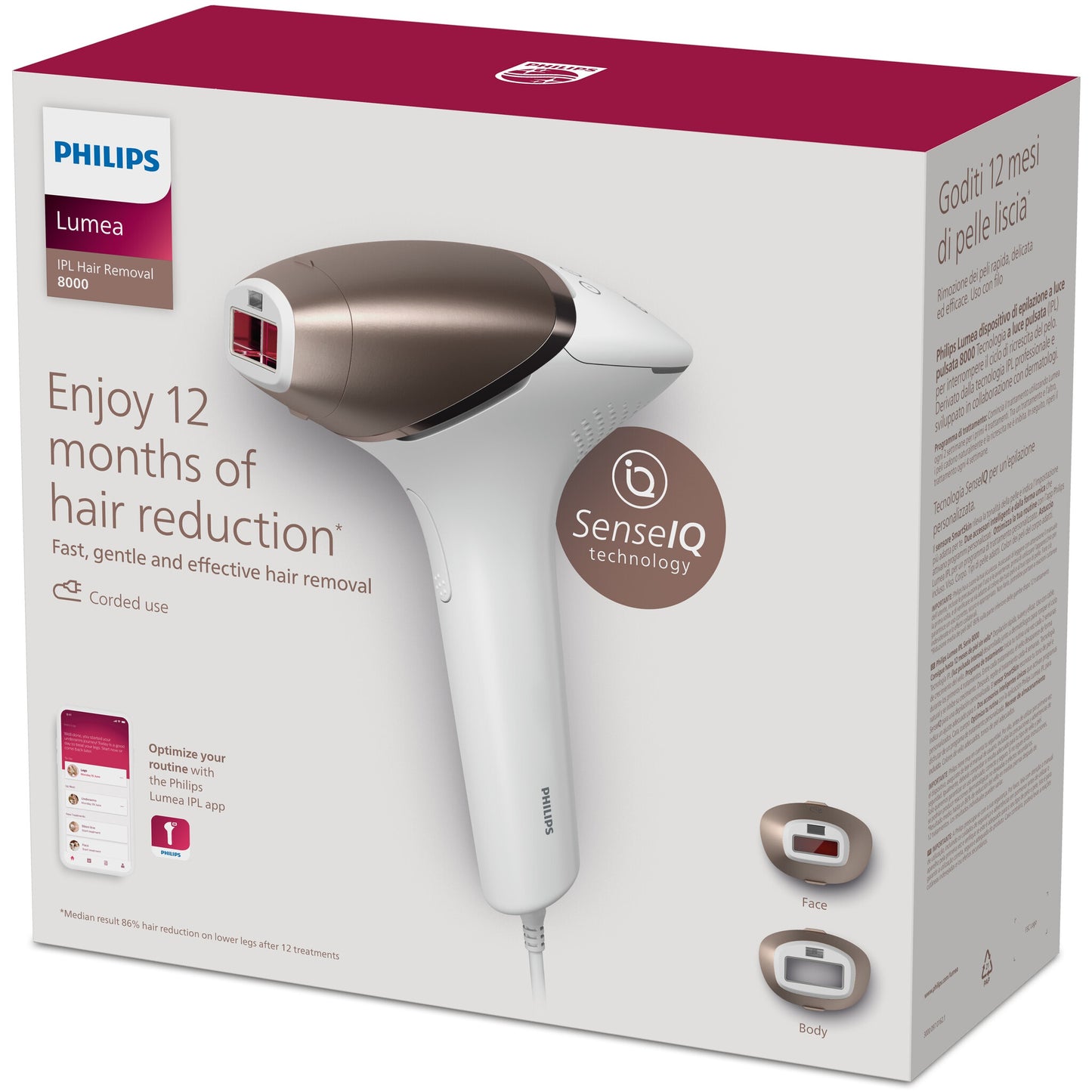 Philips Lumea Prestige Lumea IPL 8000 Series BRI945/00 IPL-hårborttagningsenhet med SenseIQ