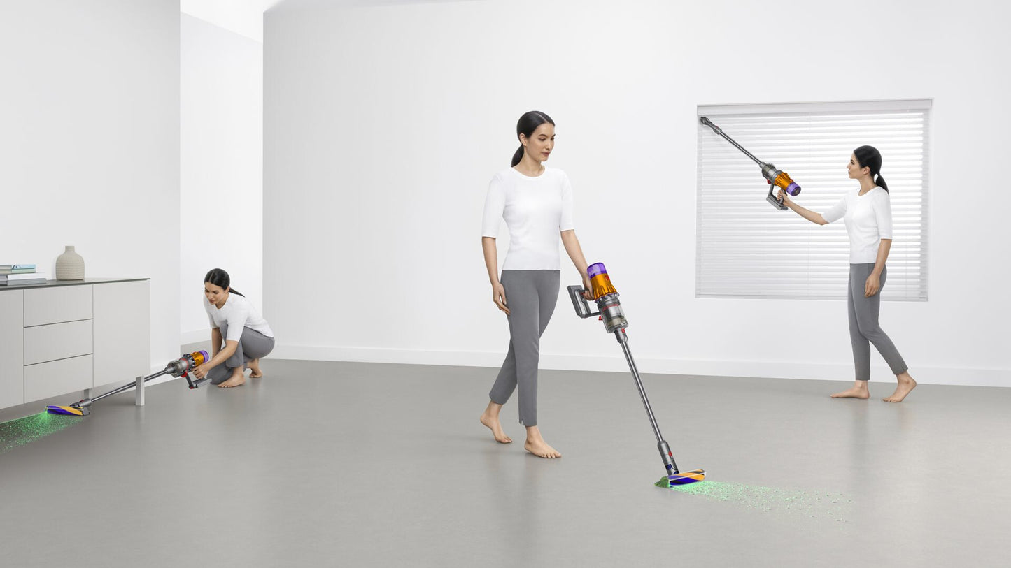 Dyson V12 Detect Slim Absolute 2-in-1 stick vacuum Batteri Torr Utan påse 545 W Nickel, Gul