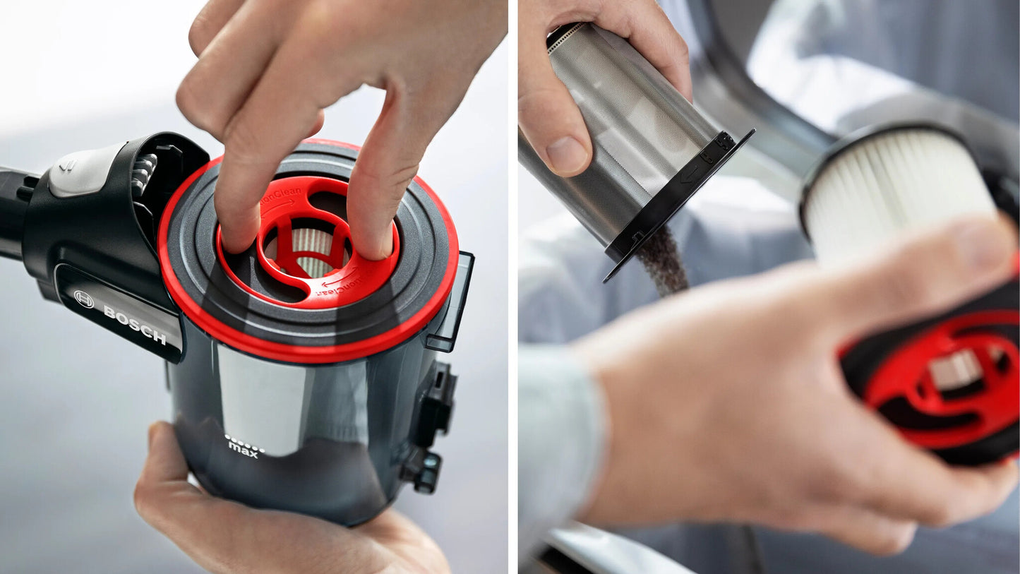 Bosch BCS711XXL upprättstående dammsugare och elektrisk sopborste Skaftdammsugare Batteri Torr Utan påse 0,3 l Vit 3 Ah
