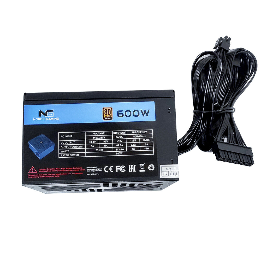 Nordic Gaming NGP-1174 strömförsörjningsenheter 600 W 24-pin ATX ATX Svart