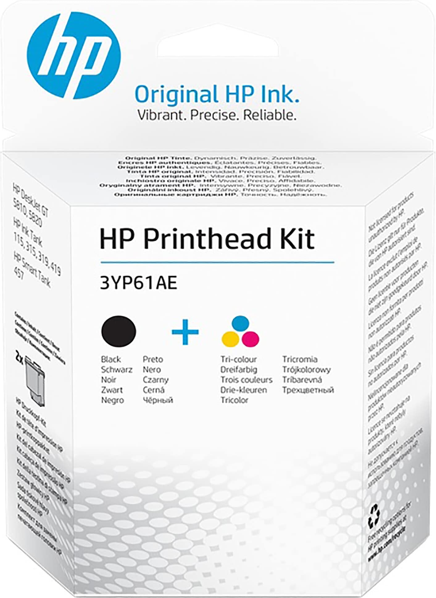 HP 3YP61AE sats med skrivhuvud svart/trefärgs GT