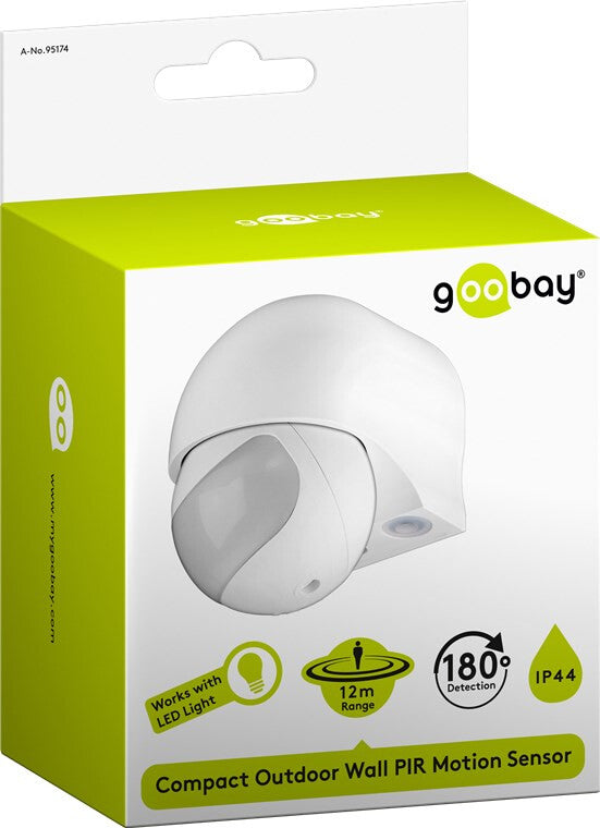 Goobay 95174 rörelsedetektorer Passiv infraröd (PIR) sensor Kabel Vägg Vit