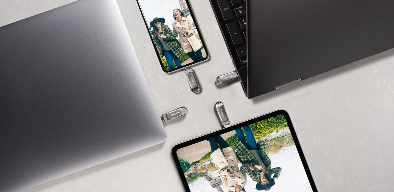 SanDisk Ultra Dual Drive Luxe USB-sticka 1 TB USB Type-A / USB Type-C 3.2 Gen 1 (3.1 Gen 1) Rostfritt stål