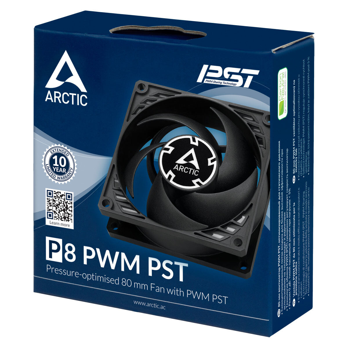 ARCTIC P8 PWM PST Datorväska Fan 8 cm Svart