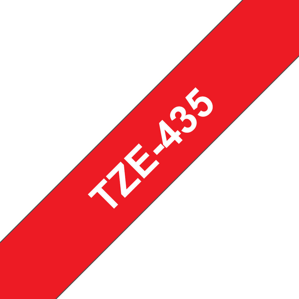 Brother TZE-435 etikett-tejp Vitt på rött