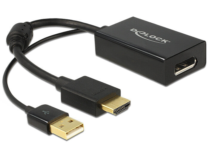 DeLOCK 0.245m HDMI+USB2.0-A/DisplayPort 0,254 m HDMI + USB Svart