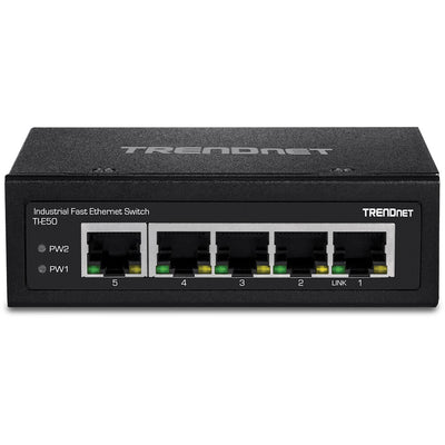 Trendnet TI-E50 nätverksswitchar Ohanterad Fast Ethernet (10/100) Svart