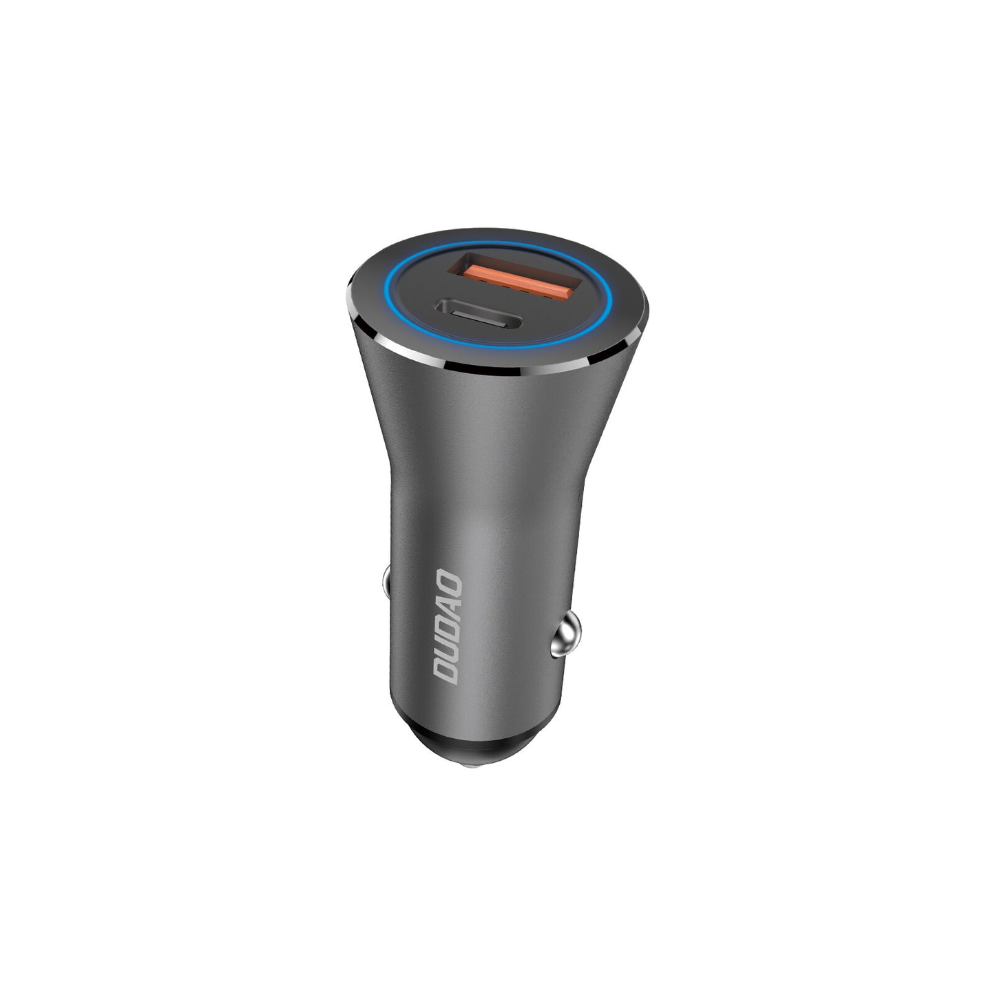 DUDAO Car Charger 45W PD+ QC5.0 1xUSB+1XType C Universal Silver Cigarr tändare Snabb laddning Automatisk