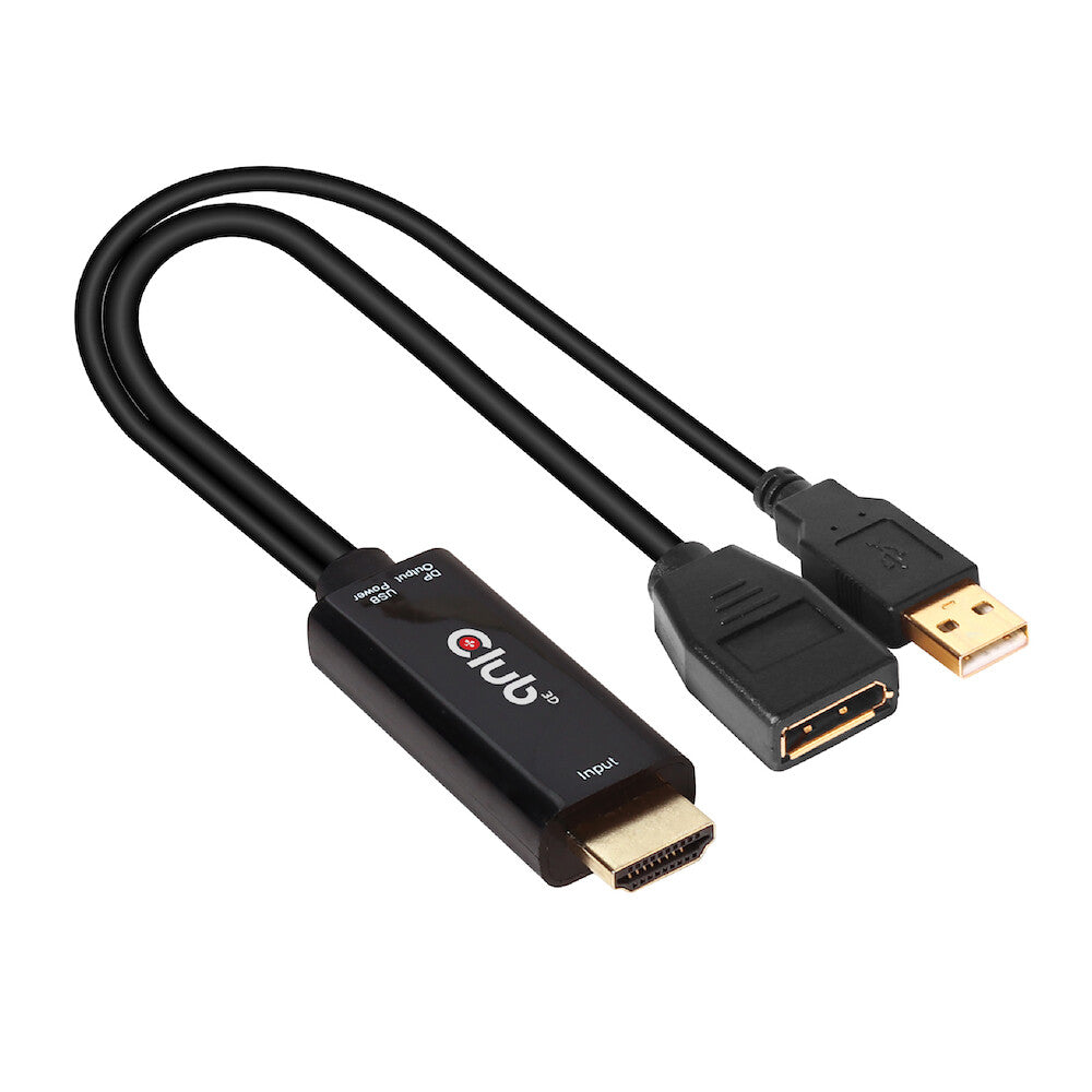 CLUB3D HDMI 2.0 TO DISPLAYPORT 1.2 4K60HZ HDR M/F ACTIVE ADAPTER Svart