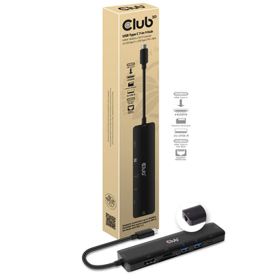 CLUB3D CSV-1592 dockningsstationer för bärbara datorer Dockning USB 3.2 Gen 1 (3.1 Gen 1) Type-C Svart