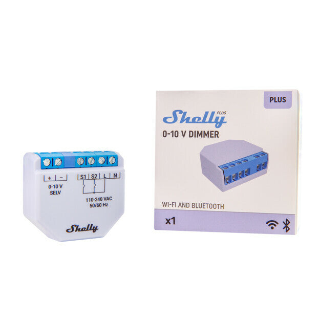 Shelly Plus 0-10V Inbyggd Dimmer Blå, Grå