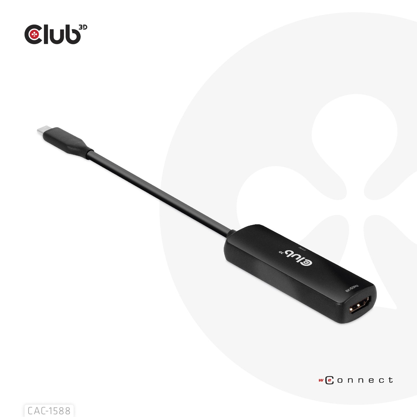 CLUB3D CAC-1588 videokabeladapter 0,17 m USB Type-C HDMI Svart