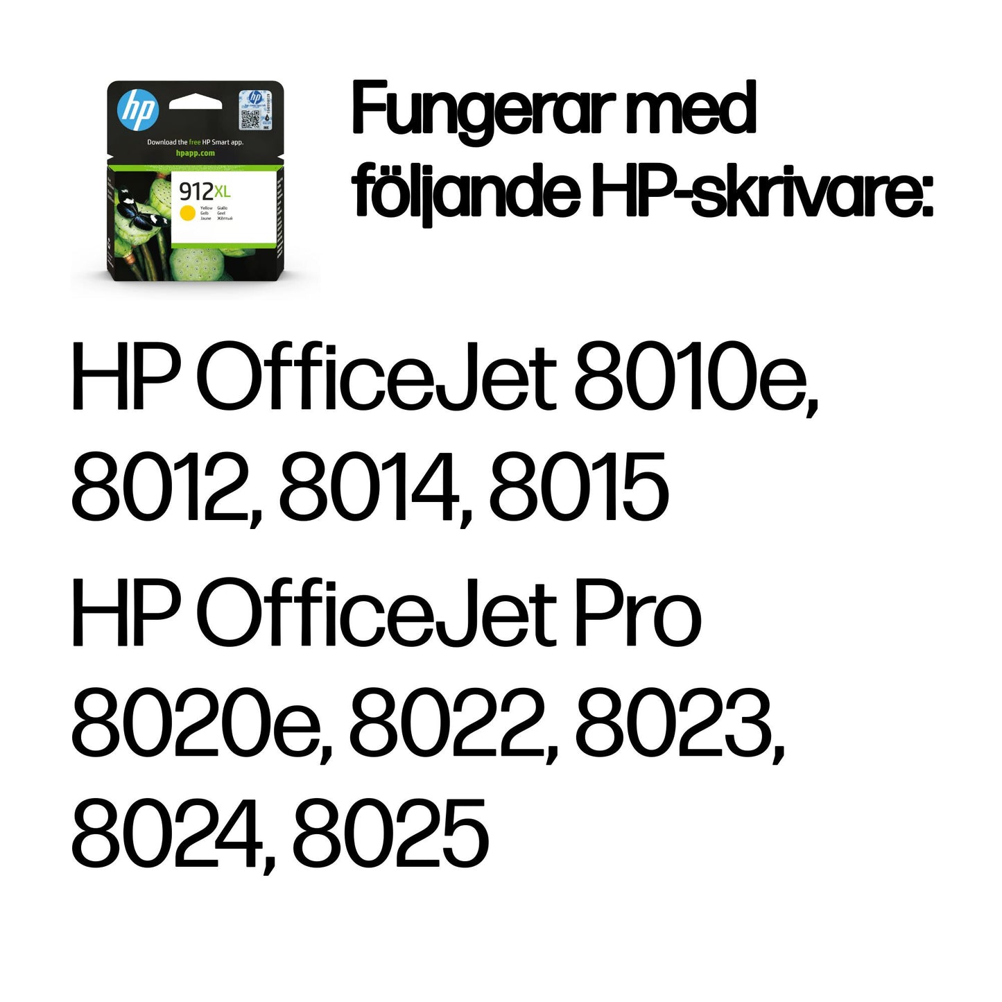 HP 912XL gul original bläckpatron med hög kapacitet