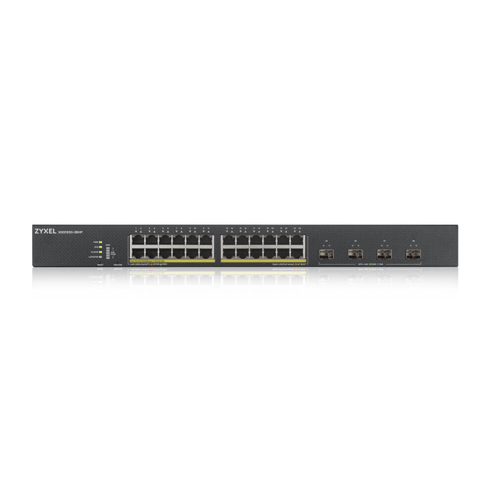 Zyxel XGS1930-28HP hanterad L3 Gigabit Ethernet (10/100/1000) Strömförsörjning via Ethernet (PoE) stöd Svart