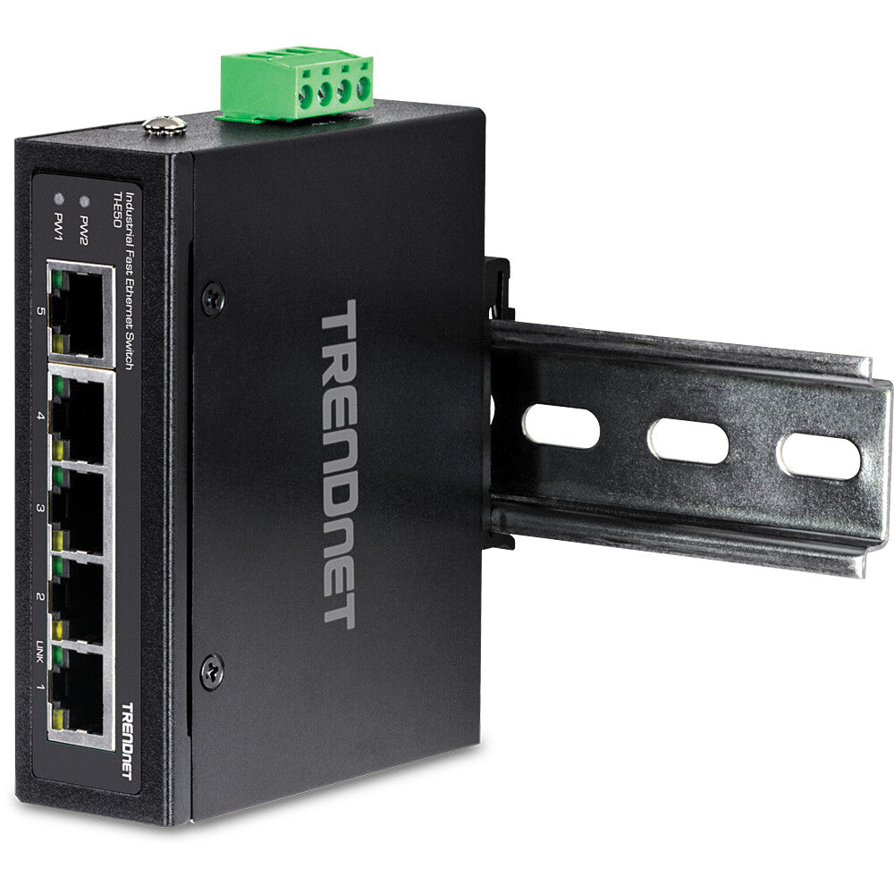 Trendnet TI-E50 nätverksswitchar Ohanterad Fast Ethernet (10/100) Svart