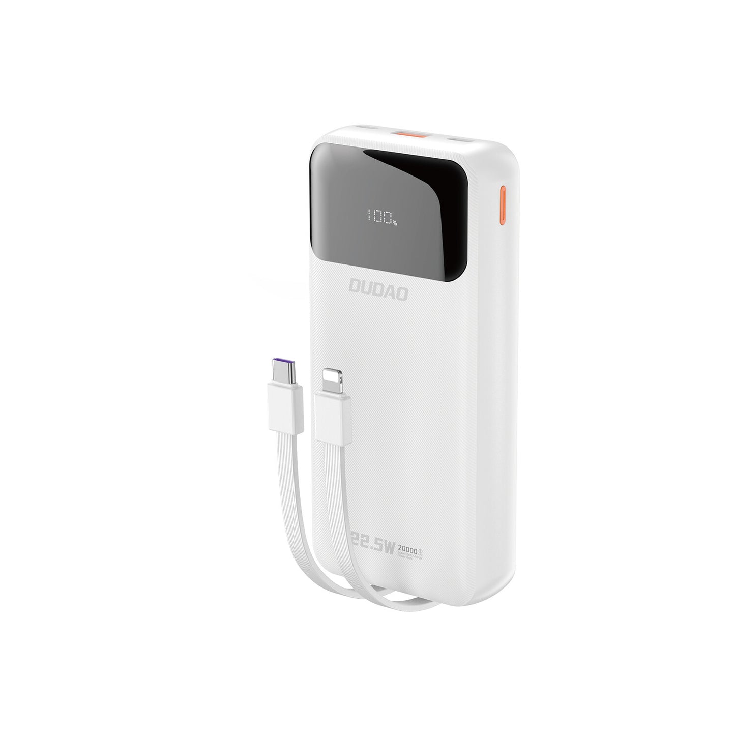 DUDAO K15Pro 20000mAh 22.5Watt 2x cable White Litium Polymer (LiPo) Vit
