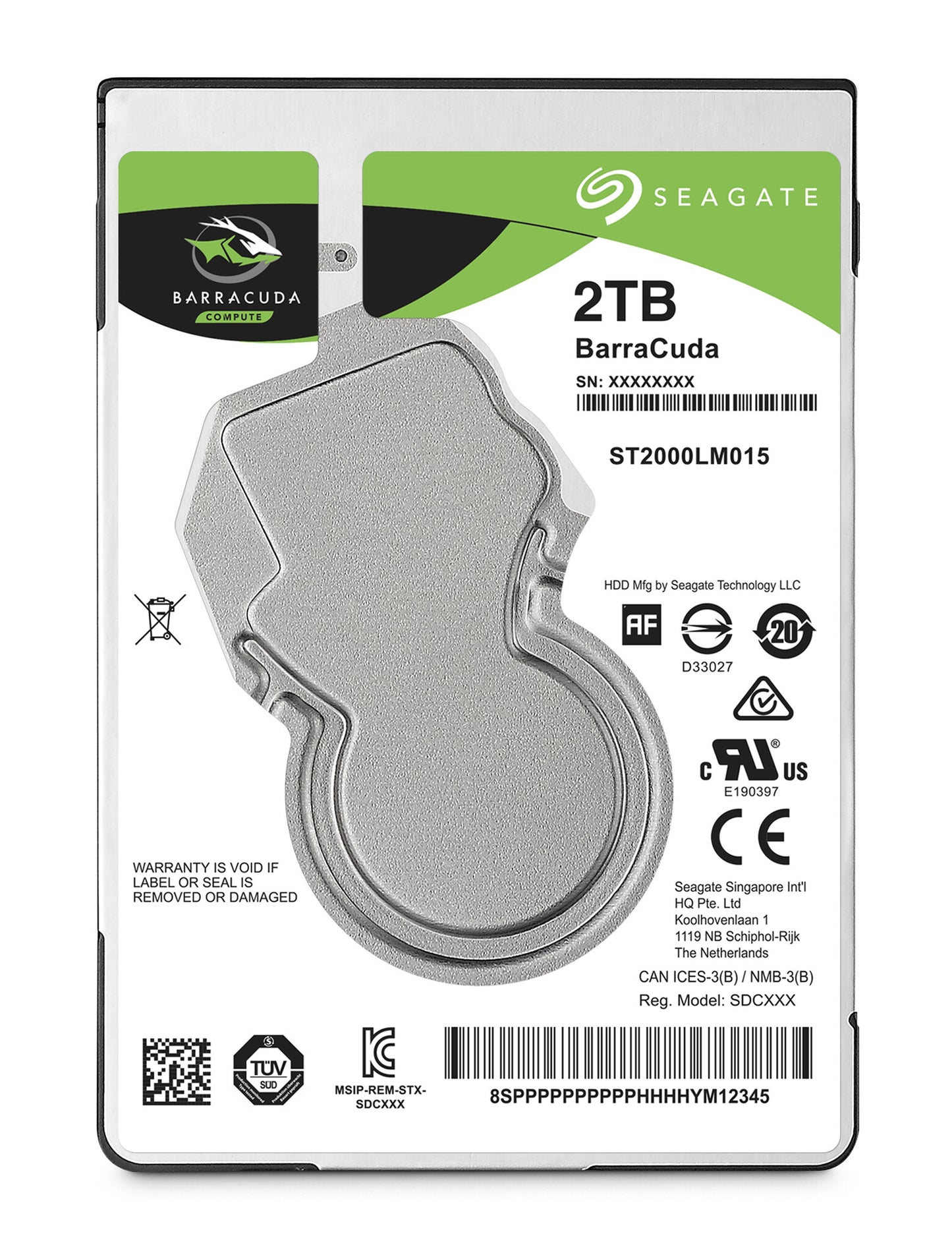 Seagate Barracuda 2.5" interna hårddiskar 2 TB 5400 RPM 128 MB 2.5" Serial ATA III