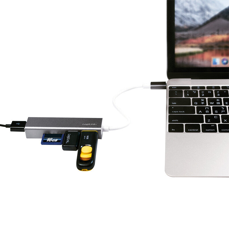 LogiLink UA0305 dockningsstationer för bärbara datorer USB 3.2 Gen 1 (3.1 Gen 1) Type-C Gjuten aluminium