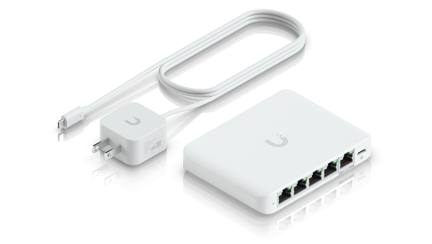 Ubiquiti UniFi Flex Mini 2.5G hanterad 2.5G Ethernet (100/1000/2500) Strömförsörjning via Ethernet (PoE) stöd Skrivbord Vit