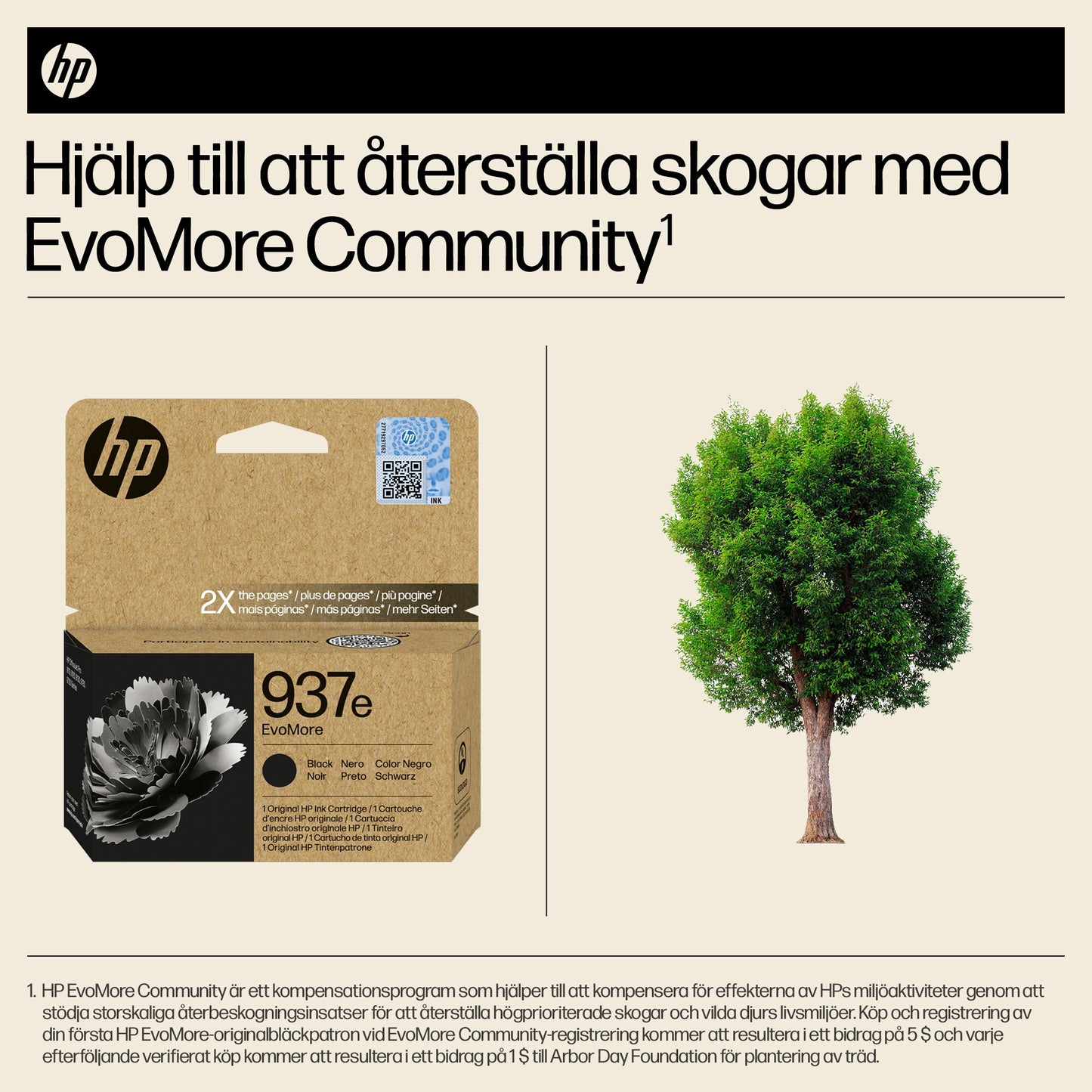 HP 937e EvoMore svart originalbläckpatron