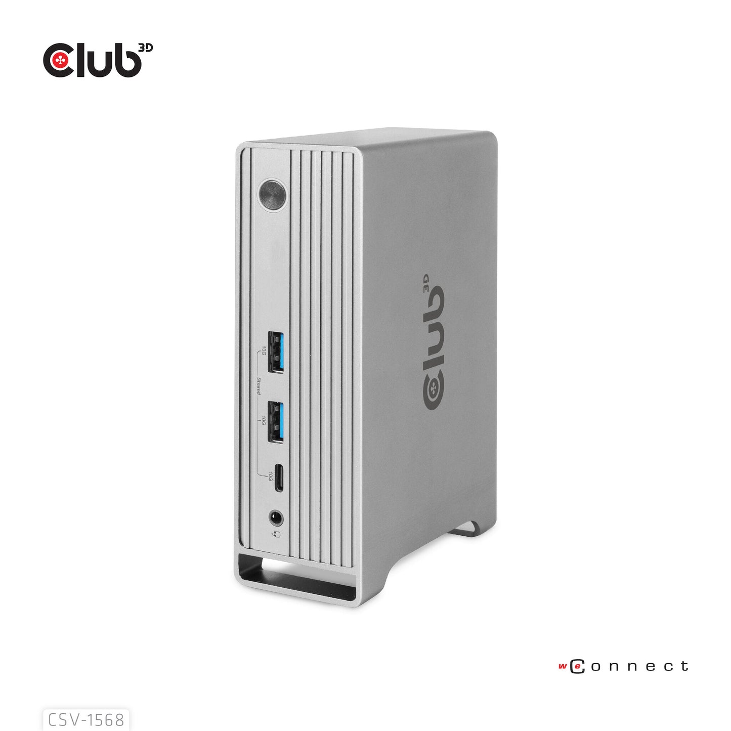 CLUB3D CSV-1568 dockningsstationer för bärbara datorer Dockning USB 3.2 Gen 2 (3.1 Gen 2) Type-C Metallisk