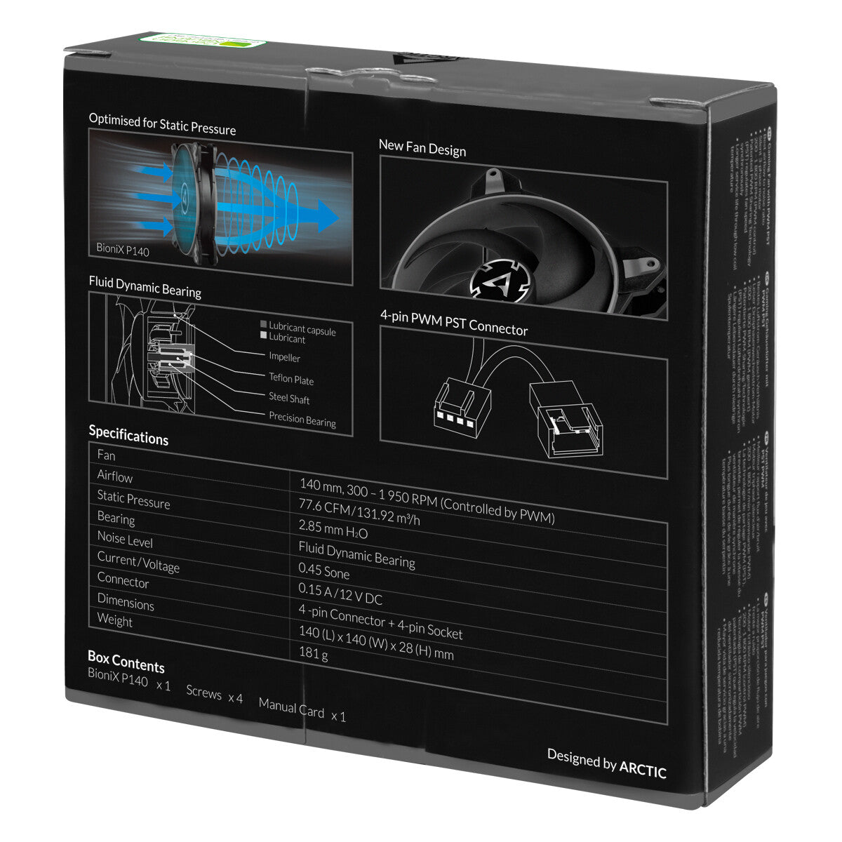 ARCTIC BioniX P140 Datorväska Fan 14 cm Grå