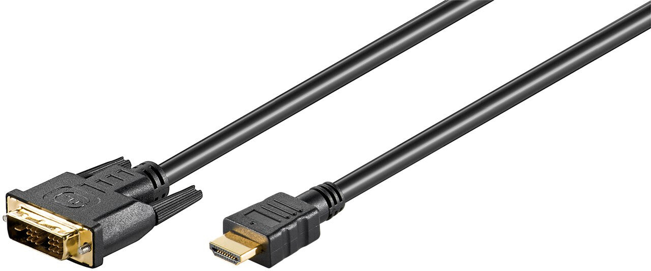 Goobay 51881 videokabeladapter 1,5 m HDMI DVI-D Svart