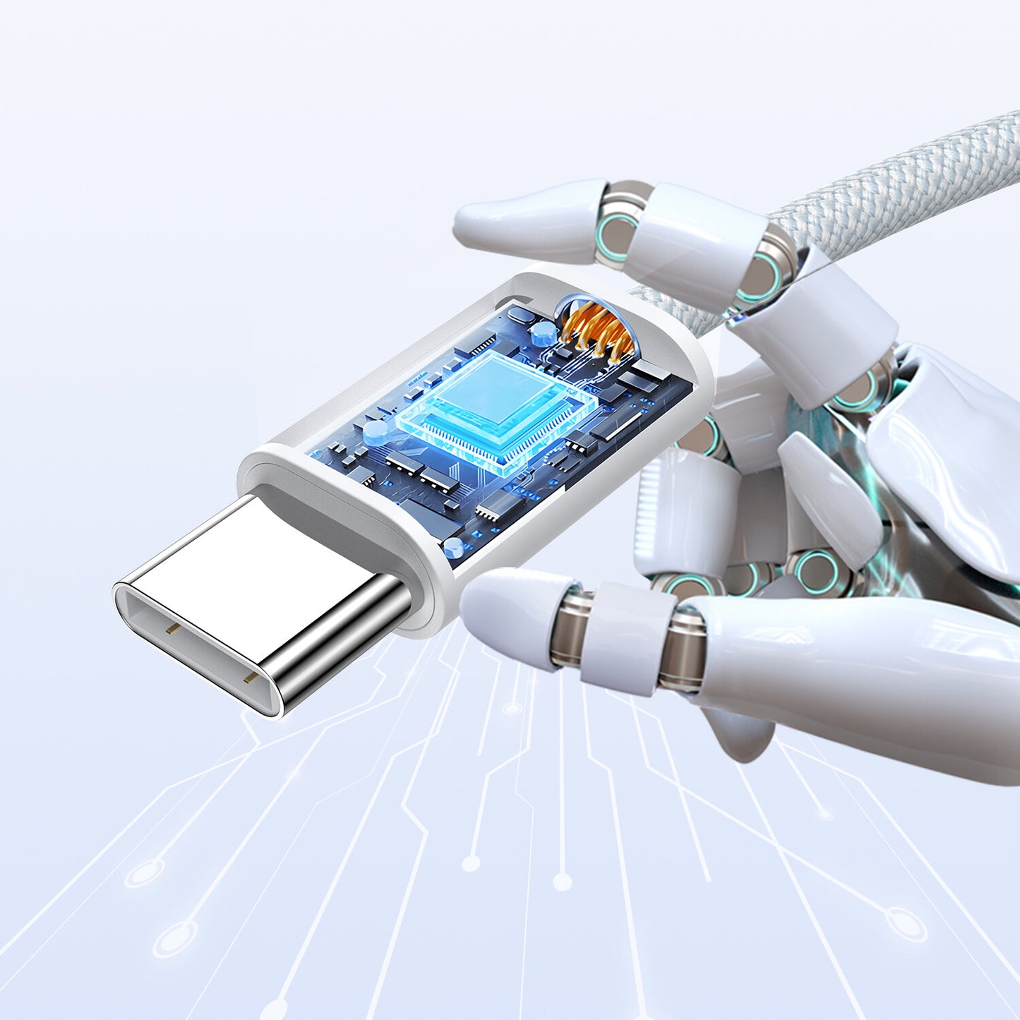 DUDAO L6C USB-C to 60W PD 2m hvid - Digital/Daten USB-kablar USB C Vit