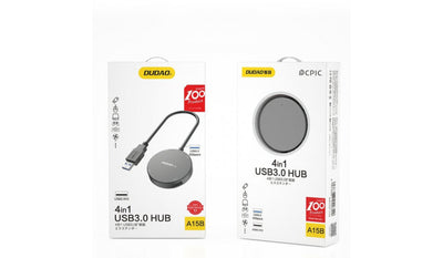DUDAO 4in1 HUB USB splitter - 1x USB 3.2 Gen 1 / 3x USB 2.0 adapter with cable black (A15B) Kabel USB 3.2 Gen 1 (3.1 Gen 1) Type-A Grå