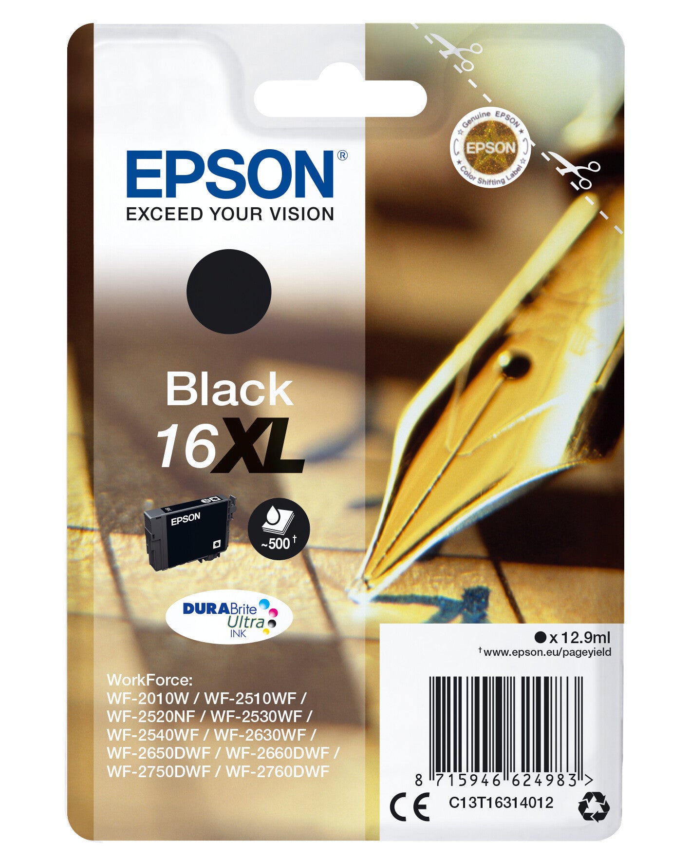 Epson Pen and crossword Enpack svart 16XL DURABrite Ultra-bläck