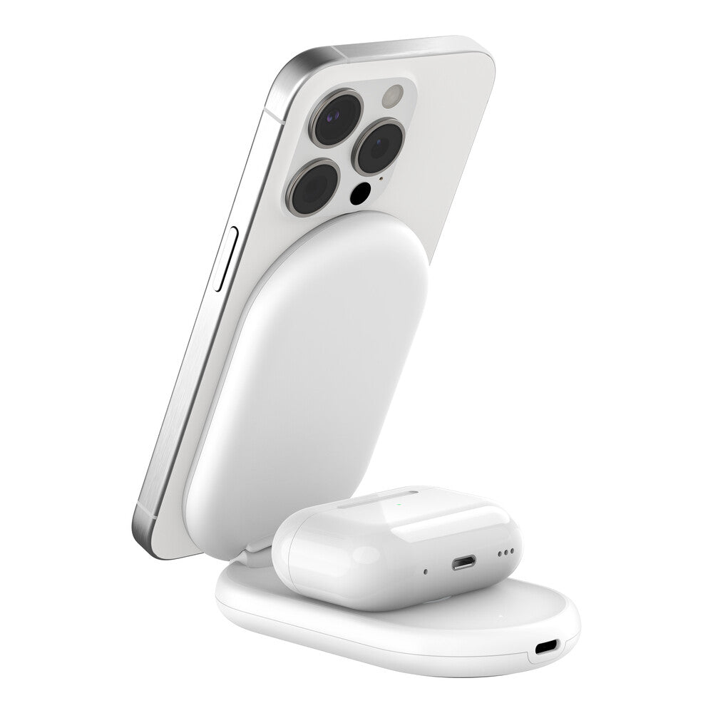 Belkin BoostCharge Hörlurar, Smartphone Vit USB Trådlös laddning Snabb laddning inomhus