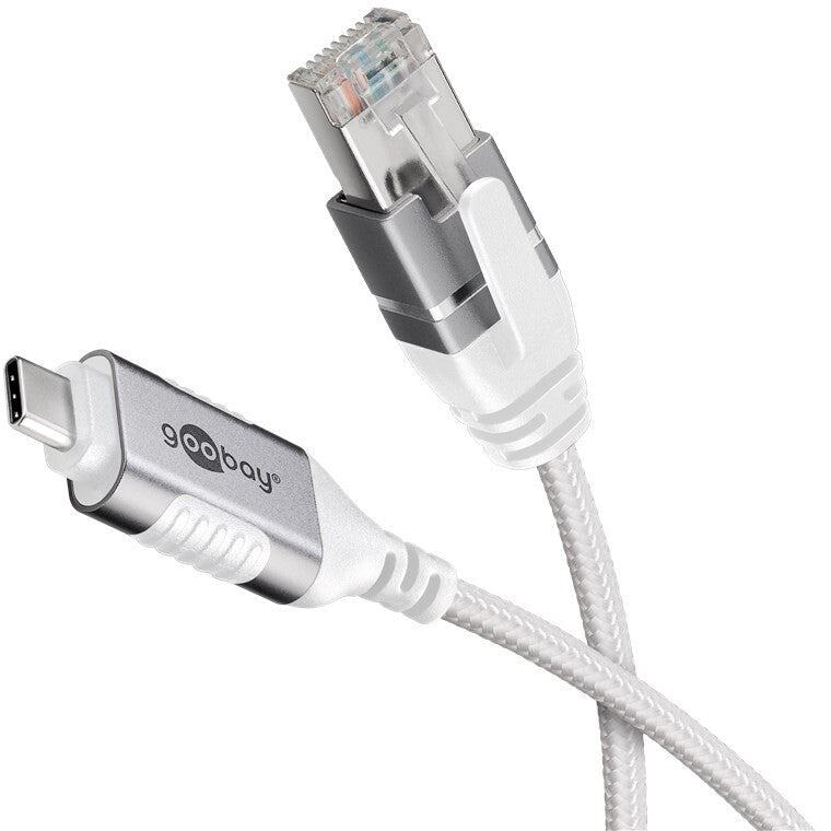 Goobay 74389 kabelomvandlare (hane/hona) USB 3.1 type A RJ45 Vit