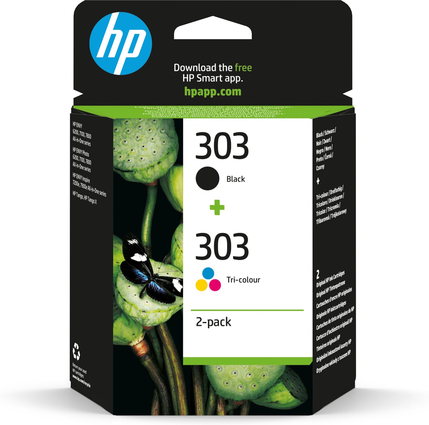 HP 303 2-pack svart/trefärg originalbläckpatroner