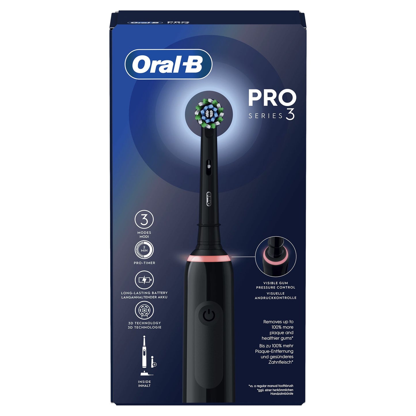 Oral-B Pro 3 3000 Vuxen Roterande och oscillerande tandborste Svart